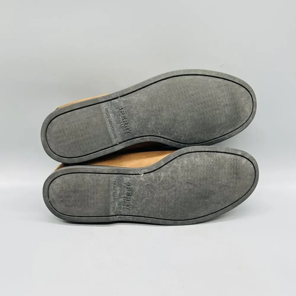 Sperry Shoes Mens 9 Brown Leather Suede Top Sider Boat Moc Toe Casual Comfort